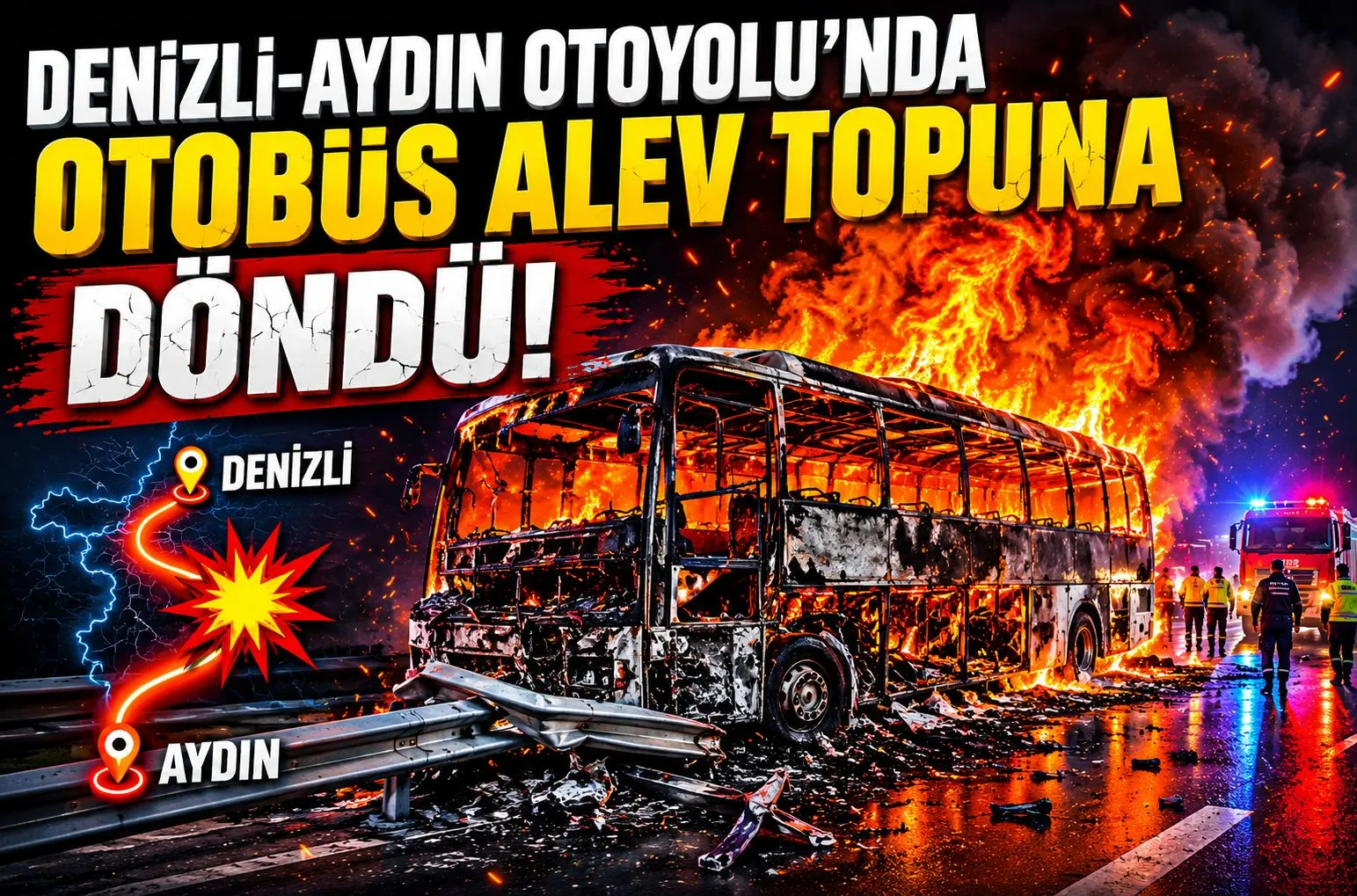 Denizli’de Can Pazarı: Yolcu Otobüsü Alev Aldı, 8 Ölü 33 Yaralı