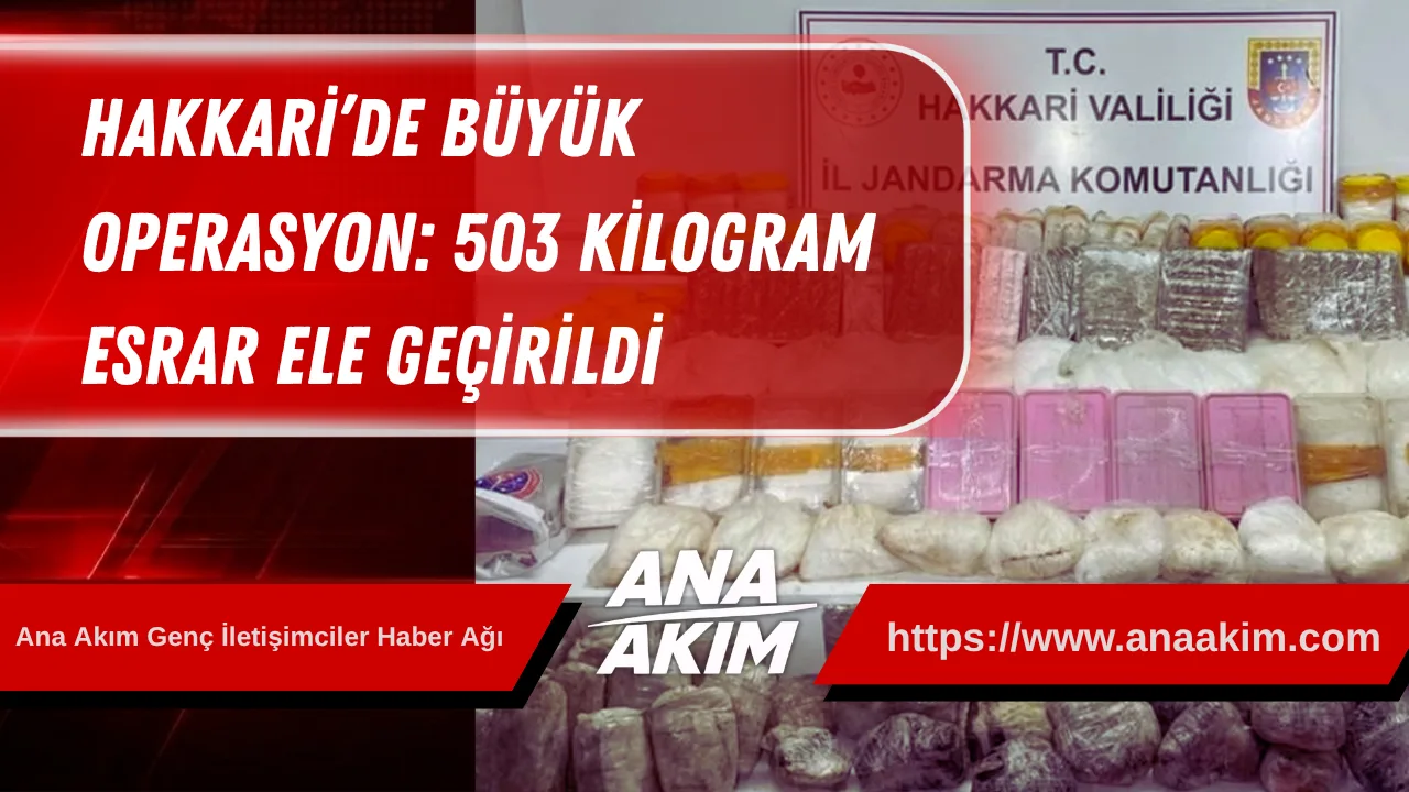 Hakkari’de Büyük Operasyon: 503 Kilogram Esrar Ele Geçirildi