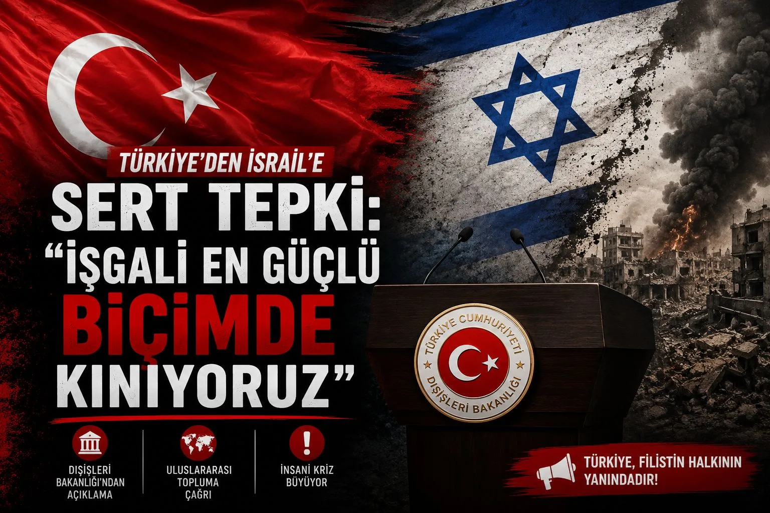 Türkiye’den İsrail’e Sert Tepki: “İşgali En Güçlü Biçimde Kınıyoruz”