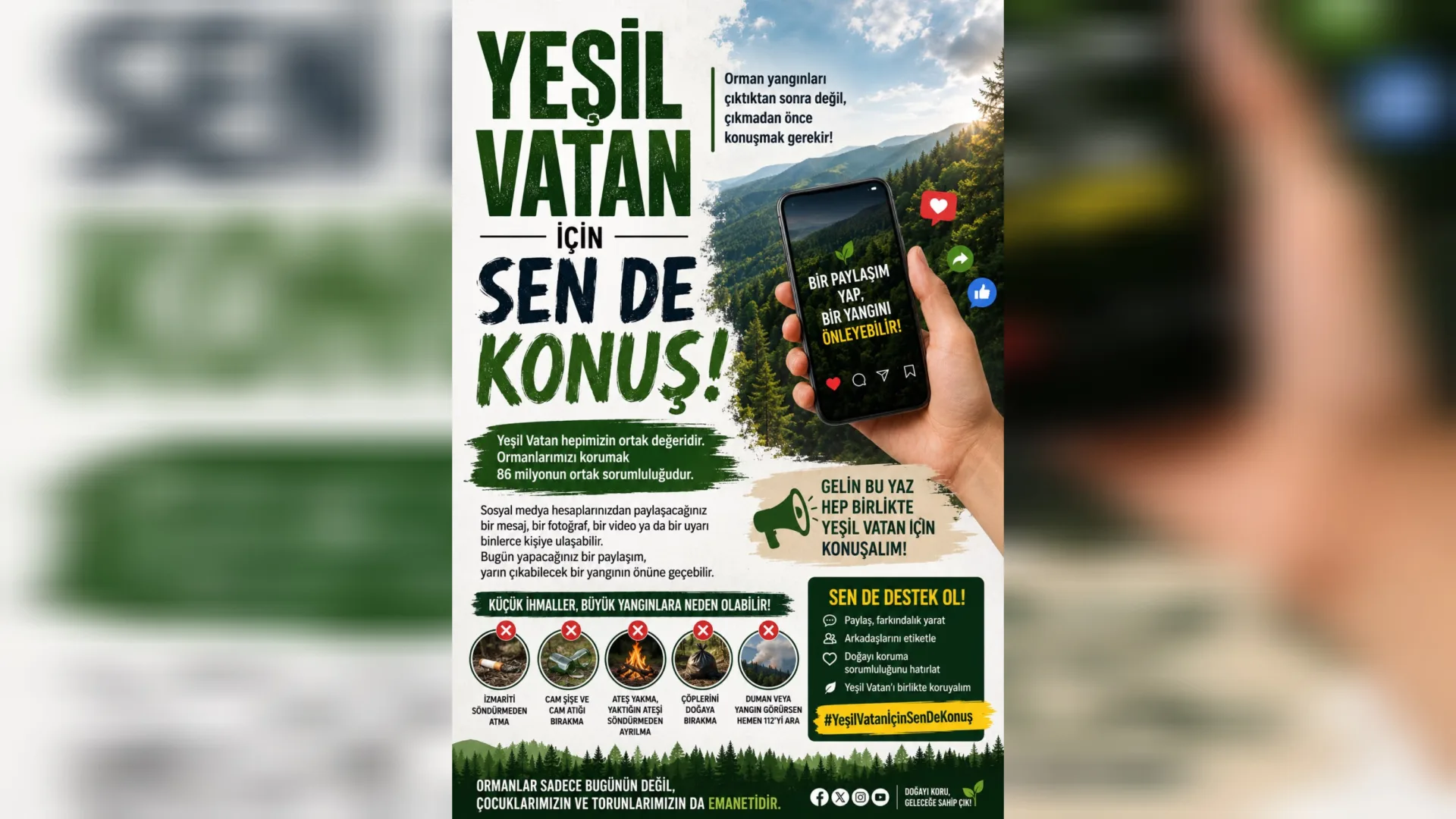 "Yeşil Vatan İçin Sen de Konuş": Orman Yangınlarına Karşı Dijital Seferberlik Çağrısı