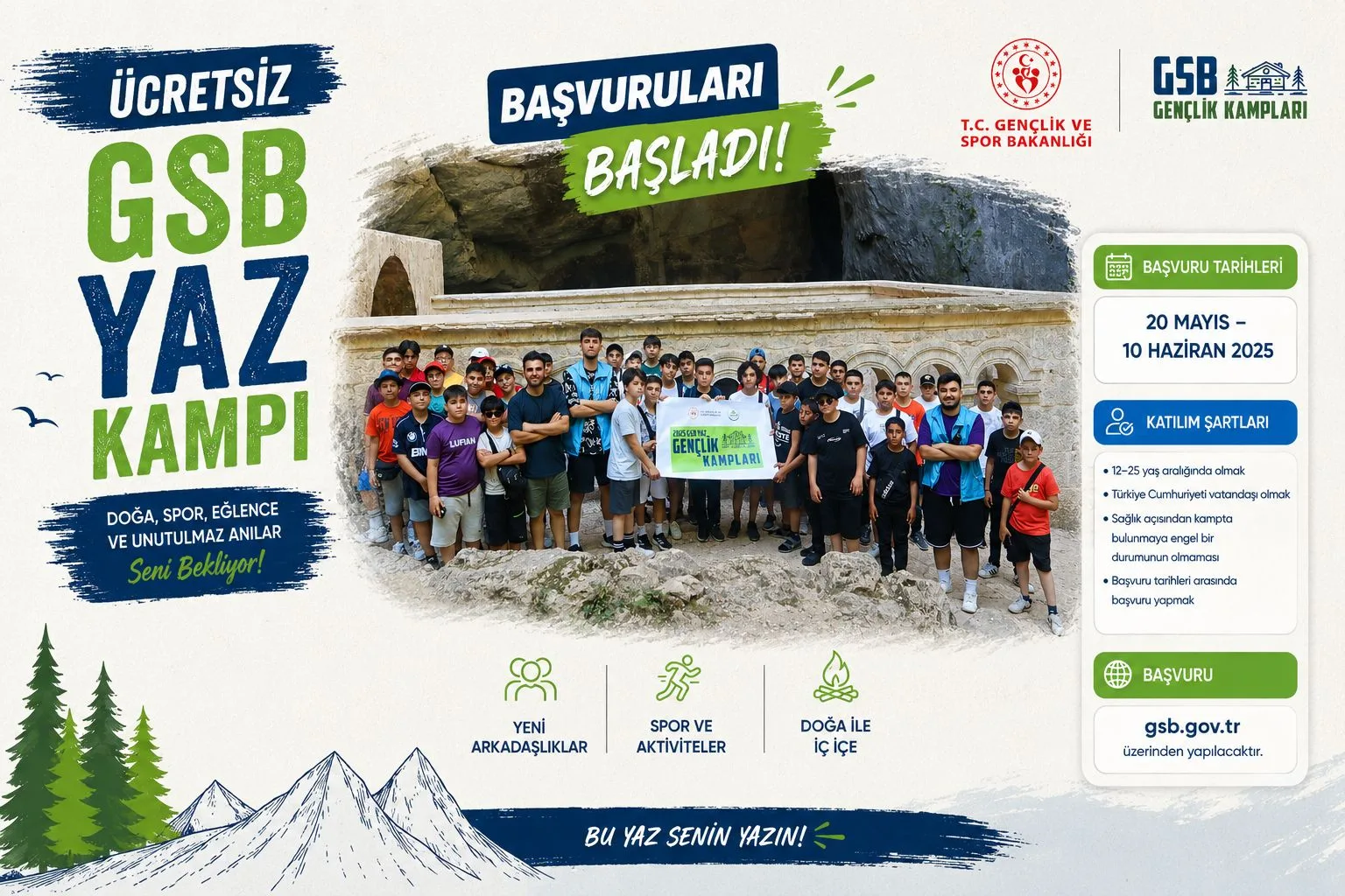 Ücretsiz GSB Yaz Kampı Başvuruları Başladı! İşte Tarihler ve Şartlar