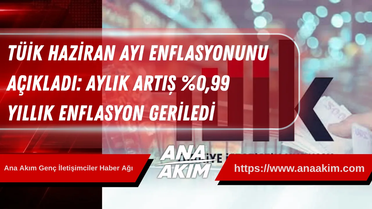 TÜİK Haziran Ayı Enflasyonunu Açıkladı: Aylık Artış %0,99, Yıllık Enflasyon Geriledi