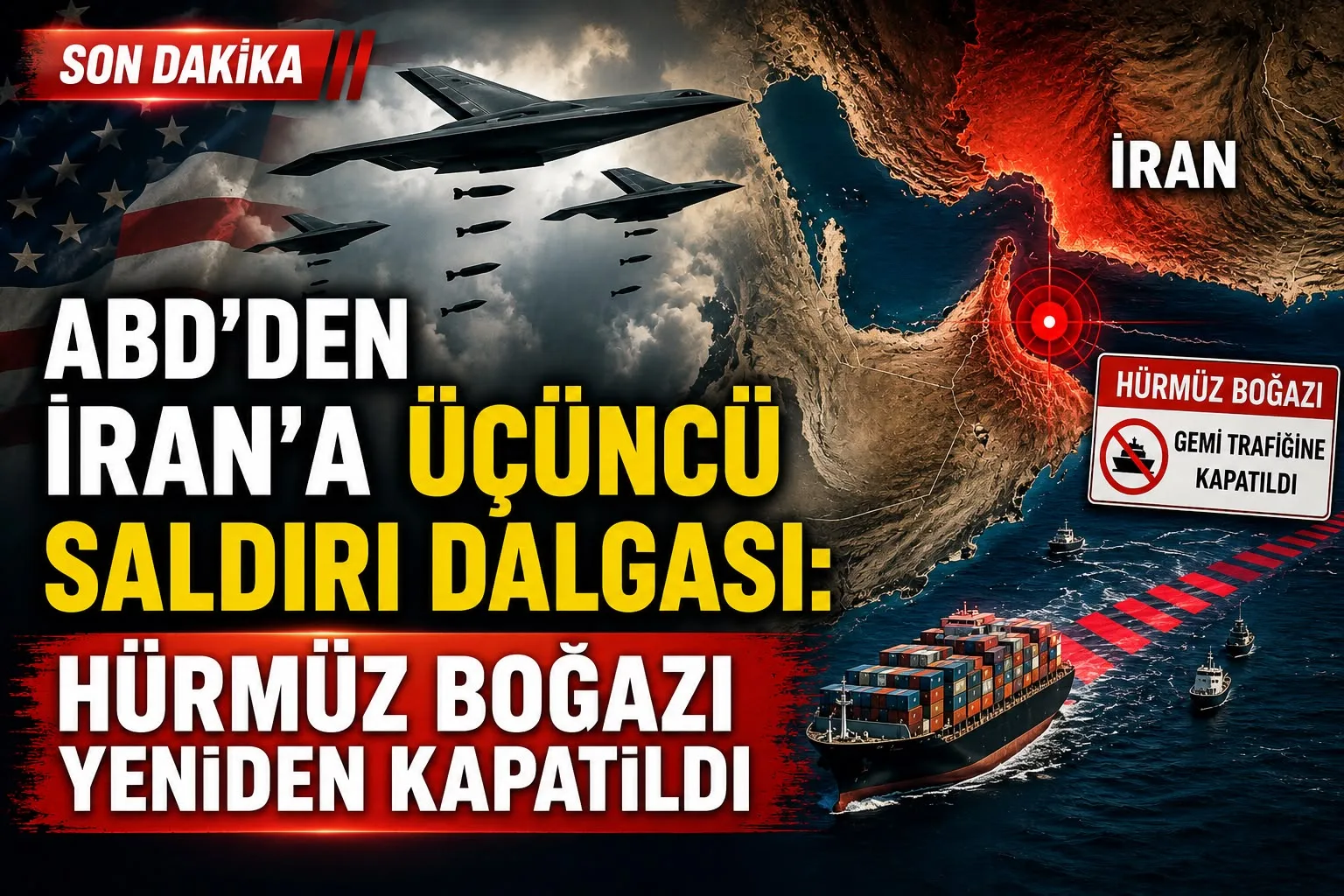ABD’den İran’a Üçüncü Saldırı Dalgası: Hürmüz Boğazı Yeniden Kapatıldı